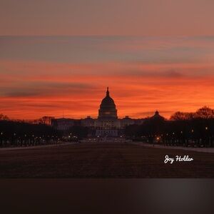 Capitol Sunset Photo Print - Orange & Black 8x10